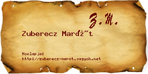 Zuberecz Marót névjegykártya